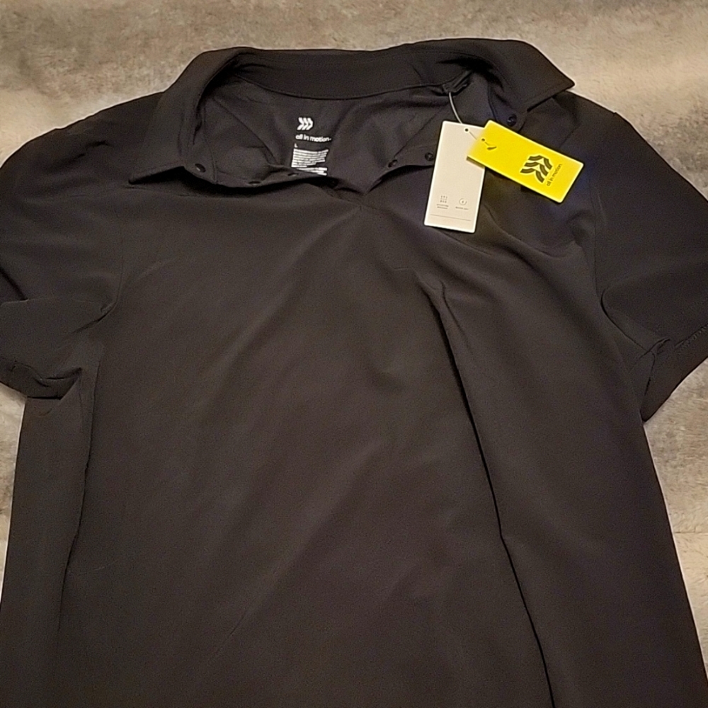 Target All in Motion black polo large new with tags